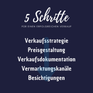 5 Schritte für einen erfolgreichen Verkauf. Verkaufsstrategie, Preisgestaltung, Verkaufsdokumentation, Vermarktungskanäle und Besichtigungen