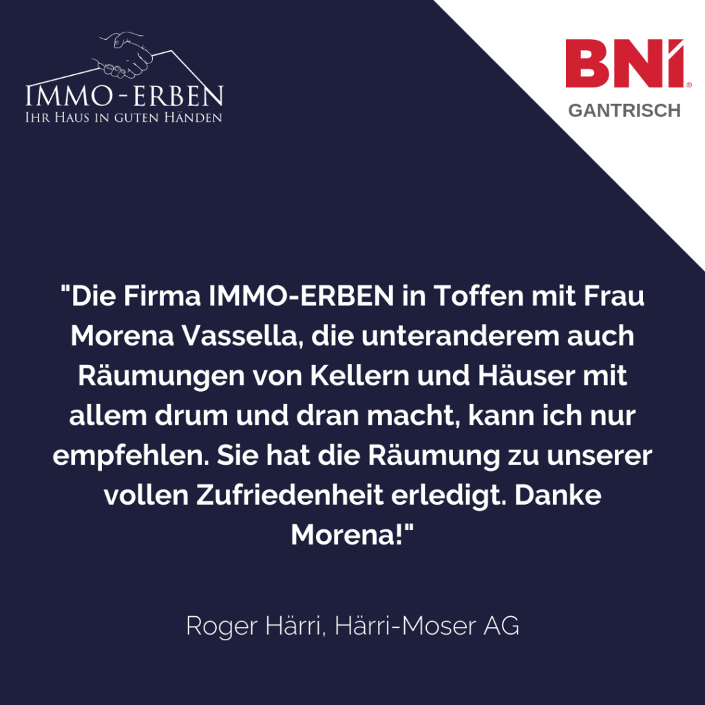 Positive Referenz von BNI-Mitglied Roger Härri, Härri-Moser AG