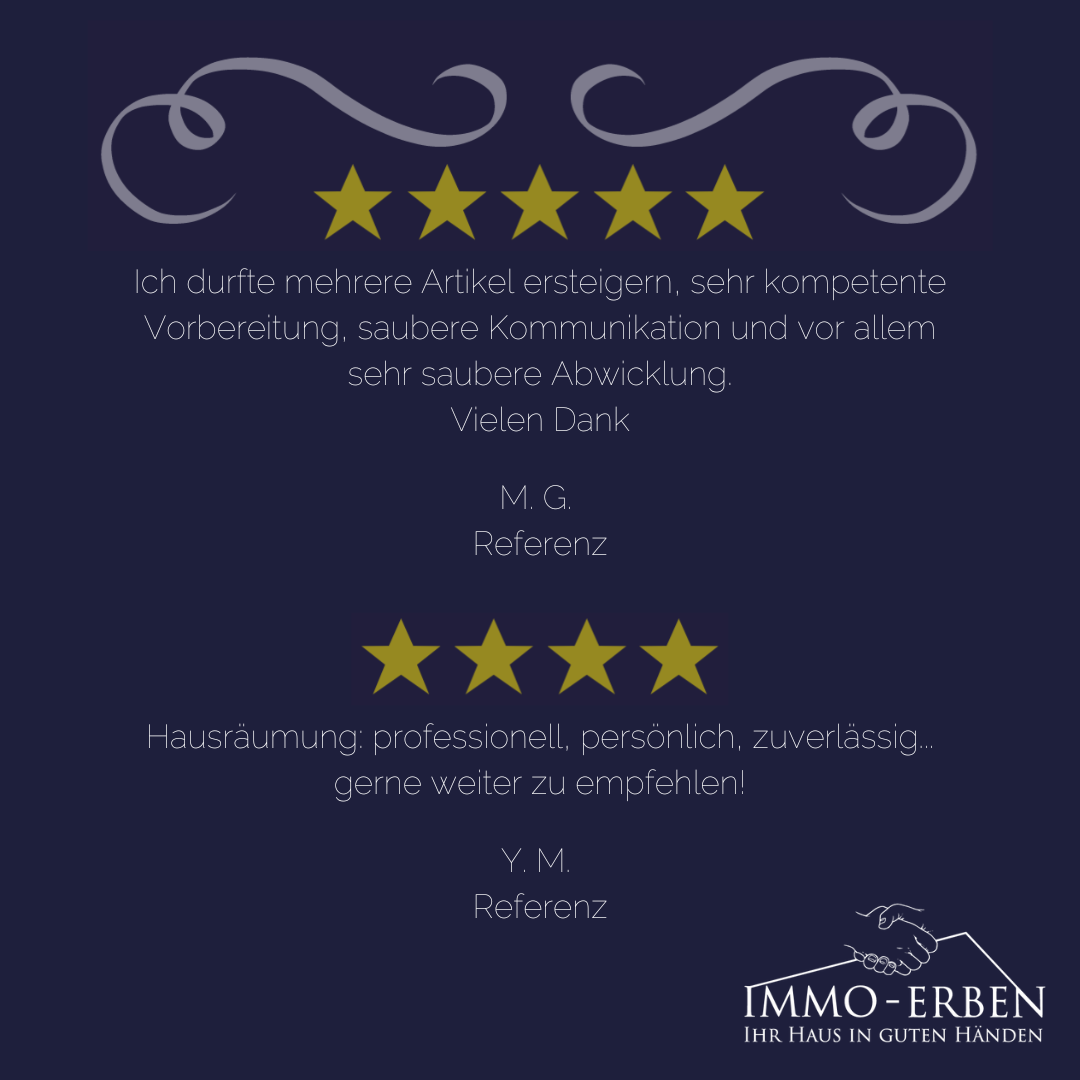 Zwei positive Google Referenzen mit 4 und 5 Sternen