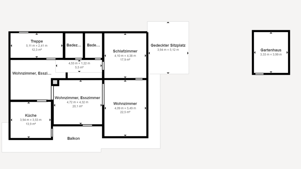 Beispiel für einen Grundriss erstellt mit Matterport